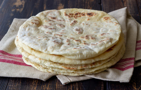 Pita bread on a wooden background. national cuisine. healthy eating. Vegetarian food