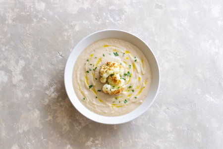Cauliflower soup. Healthy food. Vegetarian food. Dietの写真素材