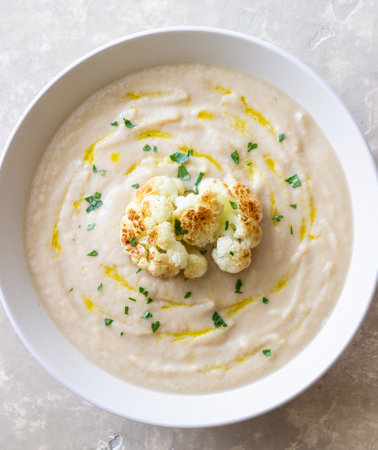 Cauliflower soup. Healthy food. Vegetarian food. Dietの写真素材