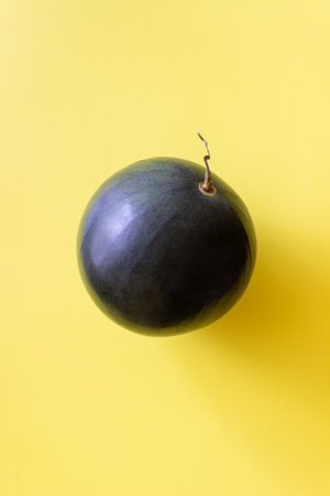 Watermelon on a yellow background. Healthy eating. Vegetarian food. Minimalismの写真素材