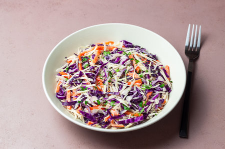 Coleslaw salad. Healthy eating. Vegetarian food. Dietの写真素材