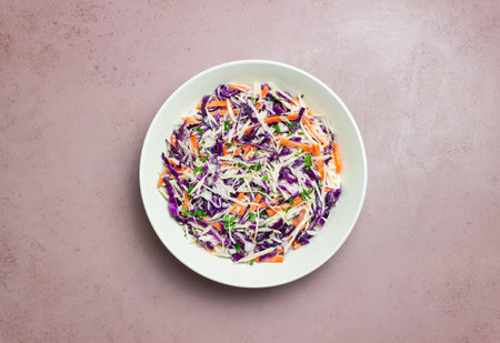 Coleslaw salad. Healthy eating. Vegetarian food. Dietの写真素材