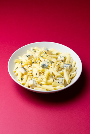 Pasta with blue cheese. Healthy eating. Vegetarian foodの写真素材
