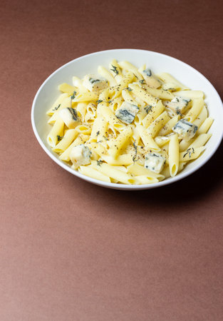 Pasta with blue cheese. Healthy eating. Vegetarian foodの写真素材