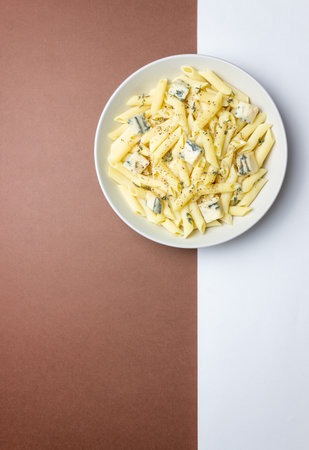 Pasta with blue cheese. Healthy eating. Vegetarian foodの写真素材