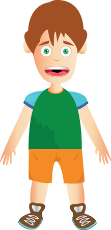 man with brown hair and yellow shortsのイラスト素材