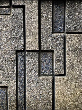 Background of Abstract Gray Concrete Patterns, with geometric shapes and Vignettingの写真素材