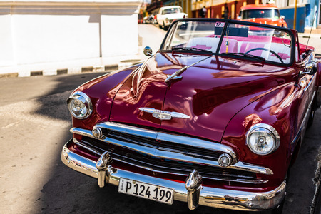 American classic car used as a taxi in Santiago de Cuba, Cuba - 2019.のeditorial素材