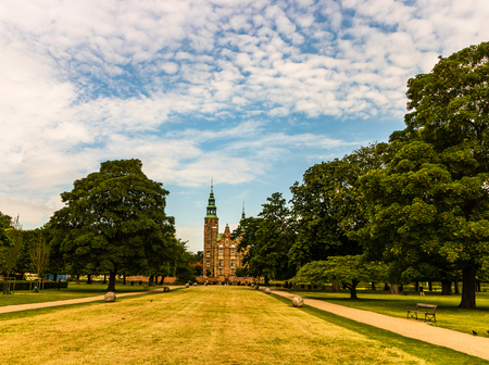 Rosenborg castle in Copenhagen. Rosenborg castle in Kongens Have - Rosenborg King's gardenのeditorial素材