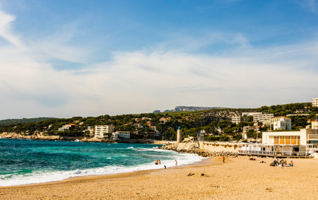 Cassis, a seaside resort situated on the Mediterranean coast in the east of Marseille, France.のeditorial素材