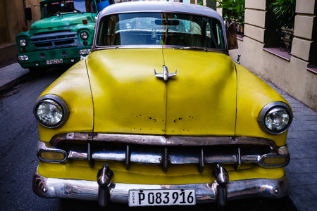 American classic car used as a taxi in Santiago de Cuba, Cuba - 2019.のeditorial素材