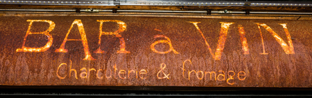 Bonifacio, Corsica - 2019.Rusty bar sign.のeditorial素材