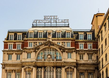 Lisbon, Portugal - 2019. Hotel Avenida Palace (1892), close to Bairro Alto and Chiado part of city historic heritage.のeditorial素材
