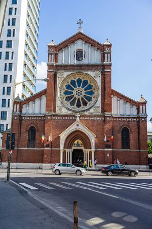Bucharest, Romania - 2019. St. Joseph Catholic Cathedral or Catedrala Sf. Iosif in Bucharest.のeditorial素材