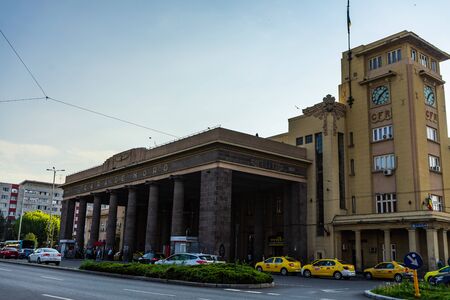Bucharest, Romania - 2019. Bucharest North train station or Gara de Nord Bucuresti.のeditorial素材
