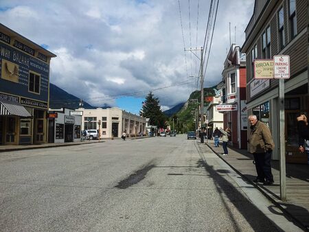 Skagway, Alaska, USA - 2019. The old city of Skagway, downtown area.のeditorial素材