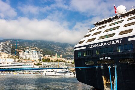 Monte Carlo, Monaco â 2019. Cruise ship in the port of Monaco.のeditorial素材