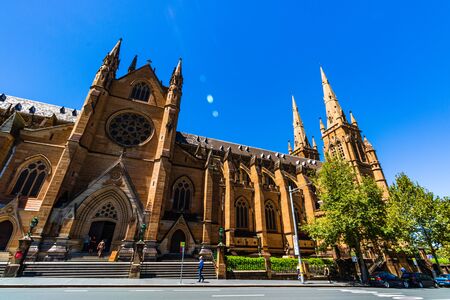 Sydney, Australia - 2019. Cathedral in Hyde Park, Sydney.のeditorial素材