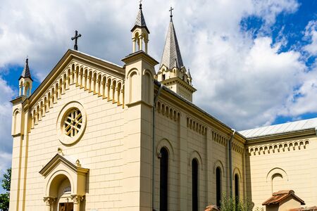 Catholic church in Sighisoara citadel.の写真素材