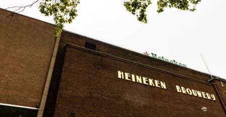 Amesterdam, Holland â 2019. Heineken Browery building in Amsterdam.のeditorial素材