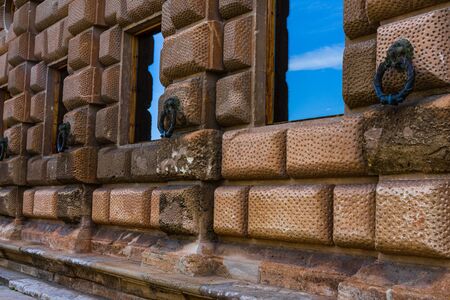 Granada, Spain â 2019. Detail view of The Palace of Carlos V â Alhambra Palace in Granada, Spain.のeditorial素材