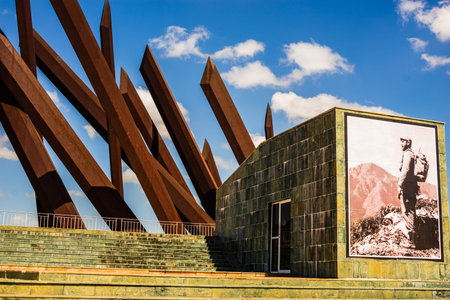 Santiago de Cuba, Cuba â 2019. The famous Antonio Maceo monument in the revolution square in Santiago de Cuba, Cuba.のeditorial素材