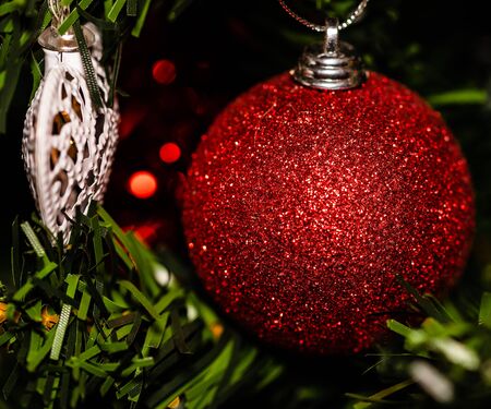 Photo of Christmas decorations. Christmas balls. Colorful decorations.の写真素材