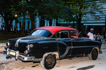 Havana, Cuba â 2019. Vintage classic old American cars in Havana, Cubaのeditorial素材