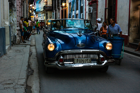 Havana, Cuba â 2019. Vintage classic old American cars in Havana, Cubaのeditorial素材