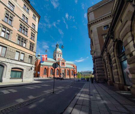 St Jacobs kyrka, Saint James Church, a colorful church in Stockholm, Sweden, 2019.のeditorial素材