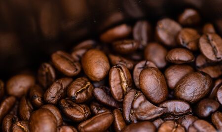 Close up photo of coffee beans with shallow focus.の写真素材