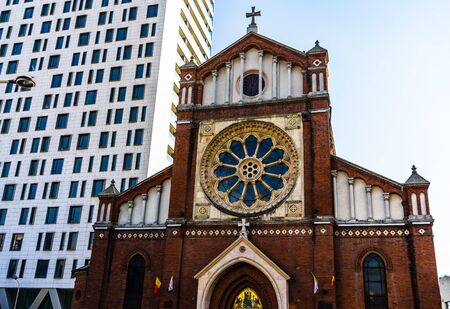 St. Joseph Catholic Cathedral or Catedrala Sf. Iosif in Bucharest, Romania, 2019のeditorial素材