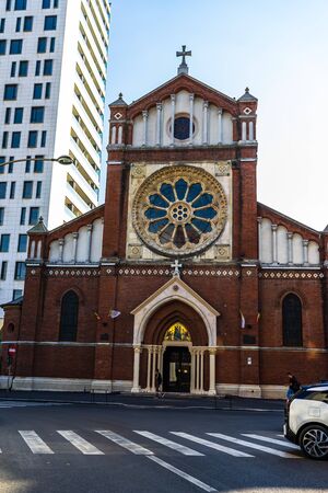 St. Joseph Catholic Cathedral or Catedrala Sf. Iosif in Bucharest, Romania, 2019のeditorial素材