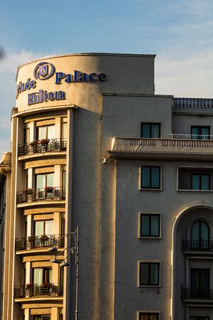 Hilton Athenee Palace Hotel in downtown Bucharest, Romania, 2019のeditorial素材