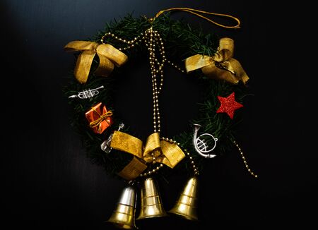Christmas decoration and ornaments.  Christmas concept. Christmas wreath.の写真素材