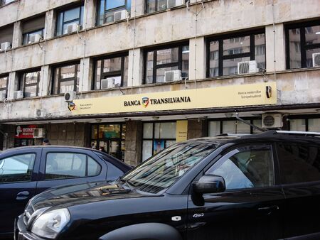Logo of Banca Transilvania (BT) branch. The bank is among the best banks in Romania. Bucharest, Romania, 2019のeditorial素材