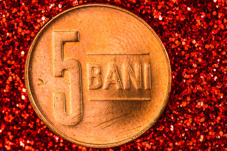 Detail photo of Romanian money, macro shot of Romanian LEI, close up photo of money. Business, money...