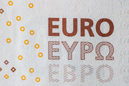 World money concept, macro detailed on a 50 Euro banknote, macro photo of EURO currency