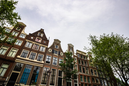Traditional old canal houses and buildings of Amsterdam, Netherlands