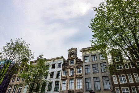 Traditional old canal houses and buildings of Amsterdam, Netherlands