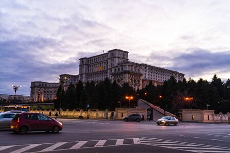 Palace of the Parliament (Palatul Parlamentului) in Bucharest, capital of Romania, 2020のeditorial素材