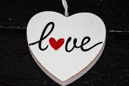 Wooden decoration with text You and Me. Romantic, love concept. Valentine`s day.の写真素材