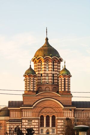 The Saint Elefterie Church (Biserica Sfantul Elefterie) located in downtown Bucharest, Romania, designed by the architect Constantin Iotzuのeditorial素材