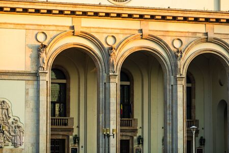 Detail view of the Opera building from Bucharest, Romania, 2020のeditorial素材