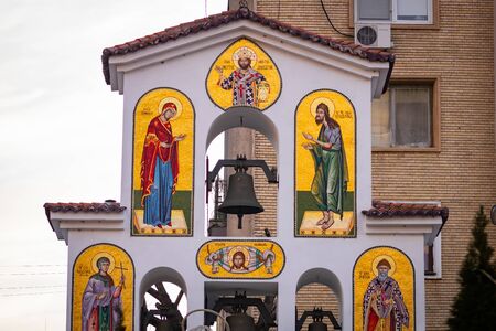 Church in downtown Bucharest, Romania, 2020のeditorial素材