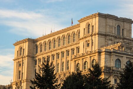 Detail view of the Palace of Parliament (Palatul Parlamentului) in Bucharest, capital of Romania, 2020のeditorial素材