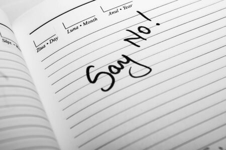 Handwriting text say no on page of office agenda. Copy space.の写真素材