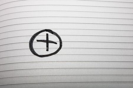 X mark, handwriting text on page of office agenda. Copy space.の写真素材