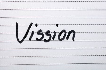 Vission, handwriting text on page of office agenda. Copy space.の写真素材