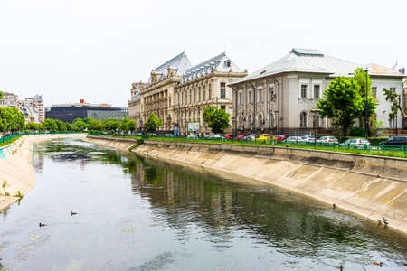 The Justice Palace building (Palatul Justitiei) in a summer morning in Bucharest, Romania, 2020のeditorial素材